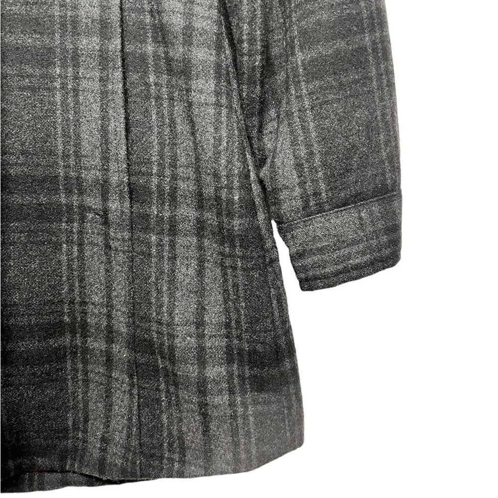 BRIDGE & BURN Gray Plaid Wool Coat - Picture 6 of 12